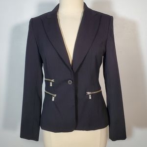 Michael Kors Black 3 Zipper Blazer Jacket